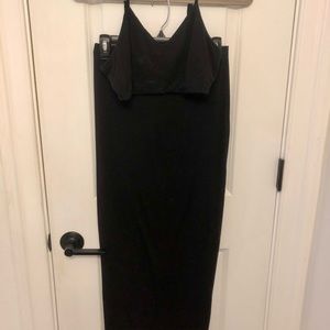 Black bralette and midi skirt set from tobi
